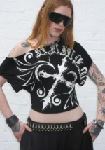 Outlaw Off The Shoulder Top Black-7