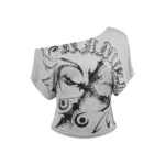 Outlaw Off The Shoulder Top Grey Marl