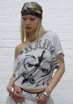 Outlaw Off The Shoulder Top Grey Marl-4