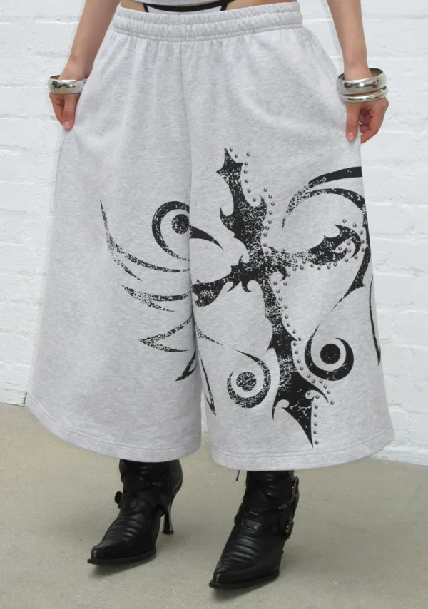 Outlaw Oversized Sweatshorts Grey Marl-5