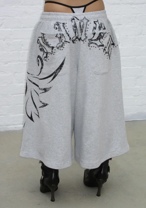 Outlaw Oversized Sweatshorts Grey Marl-6