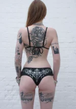 Phantom Rhinestone Micro Hotpant Bikini Bottoms Black-3