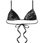 Phantom Rhinestone Micro Triangle Bikini Top Black