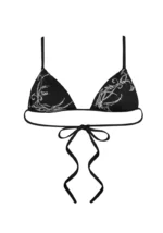 Phantom Rhinestone Micro Triangle Bikini Top Black