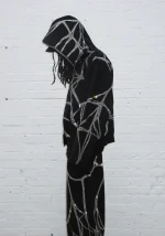 Poison Rhinestone ZIP Hoodie Black-2