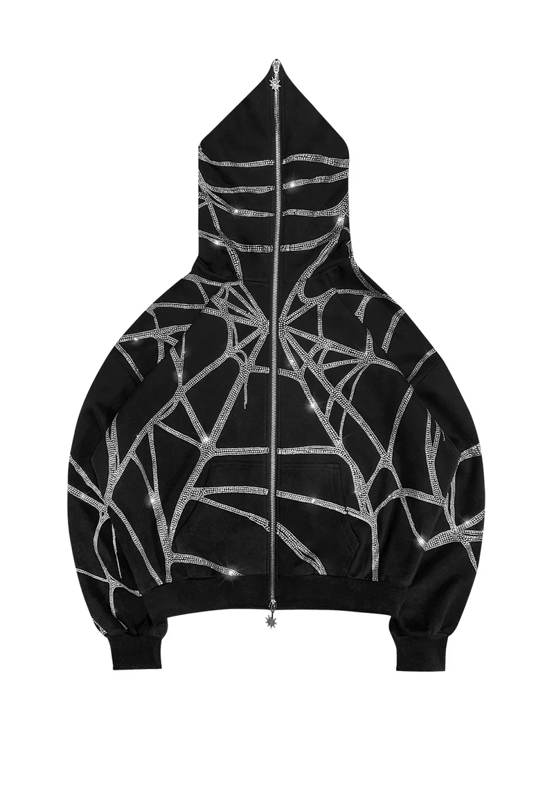 Poison Rhinestone ZIP Hoodie Black Poison Rhinestone ZIP Hoodie Black