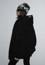 Pray For Me Rhinestone Pullover Hoodie Black-3