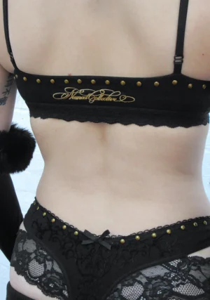 Rebel Double Layer Lace Thong Black-1