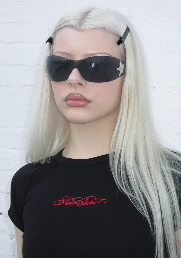 Rebel Lace Up Baby Tee Black And Red-4