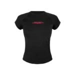 Rebel Lace Up Baby Tee Black And Red-5