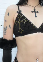 Rebel Studded Bralette Black-5