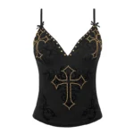 Rebel Studded Cami Top Black