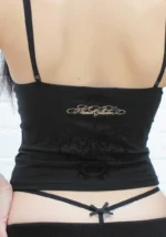 Rebel Studded Cami Top Black-3