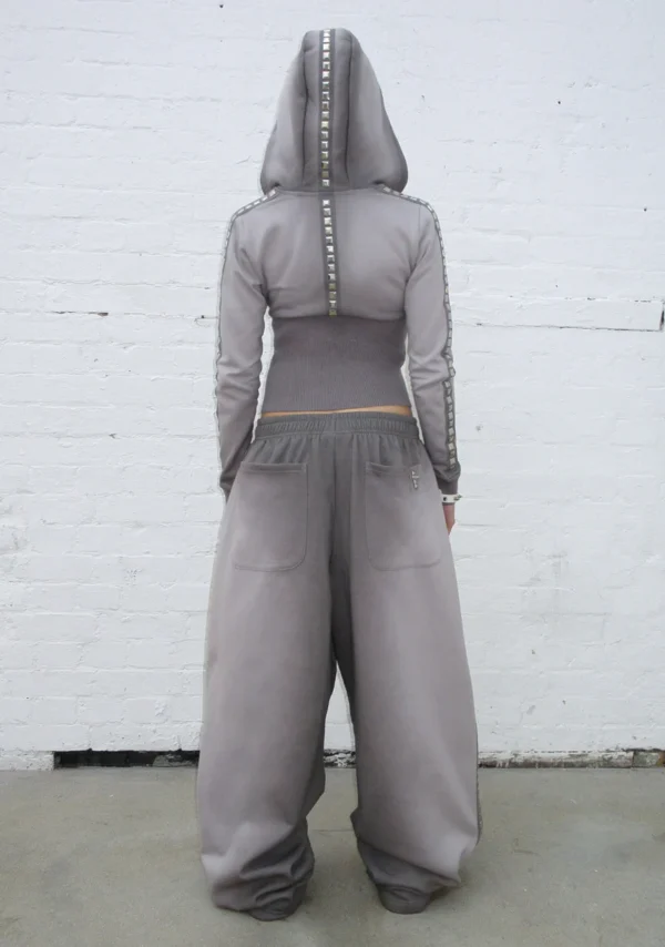 Rumour Studded Oversized Sweatpants Gradient Grey-3