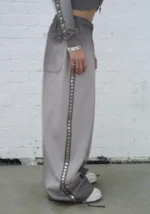 Rumour Studded Oversized Sweatpants Gradient Grey-5