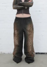 Rumour Studded Oversized Sweatpants Leopard-3