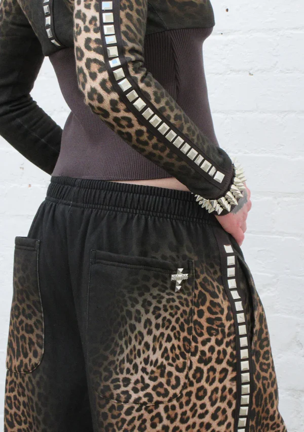 Rumour Studded Oversized Sweatpants Leopard-4