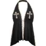 Spoilt Backless Halterneck Top Black