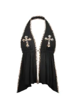 Spoilt Backless Halterneck Top Black