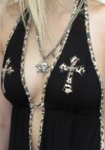 Spoilt Backless Halterneck Top Black-4