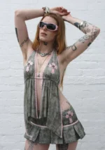 Spoilt Backless Halterneck Top Tree Camo-1