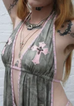 Spoilt Backless Halterneck Top Tree Camo-3