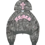 Spoilt Crop ZIP Hoodie Tree Camo