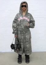 Spoilt Crop ZIP Hoodie Tree Camo-3