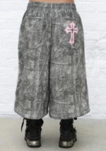 Spoilt Oversized Sweatshorts Tree Camo-3