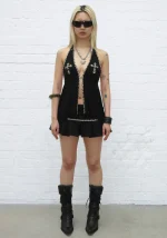 Spoilt Pleated Micro Skirt Black-1