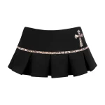 Spoilt Pleated Micro Skirt Black