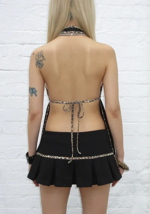 Spoilt Pleated Micro Skirt Black-2