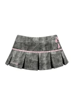Spoilt Pleated Micro Skirt Tree Camo
