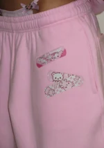 Stitch Teddy Oversized Sweatpants Baby Pink-4