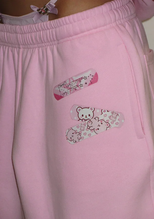 Stitch Teddy Oversized Sweatpants Baby Pink-4