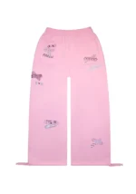 Stitch Teddy Oversized Sweatpants Baby Pink-6