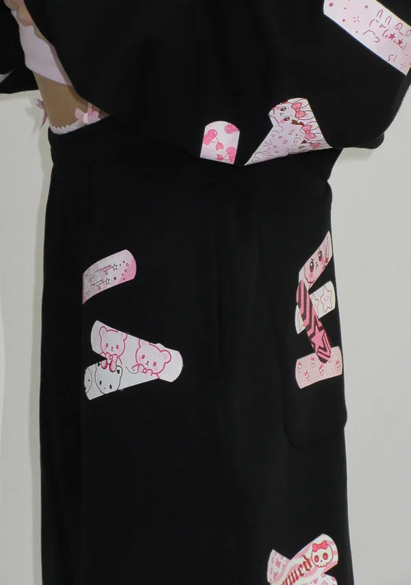 Stitch Teddy Oversized Sweatpants Black-4