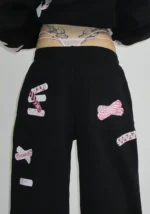 Stitch Teddy Oversized Sweatpants Black-5