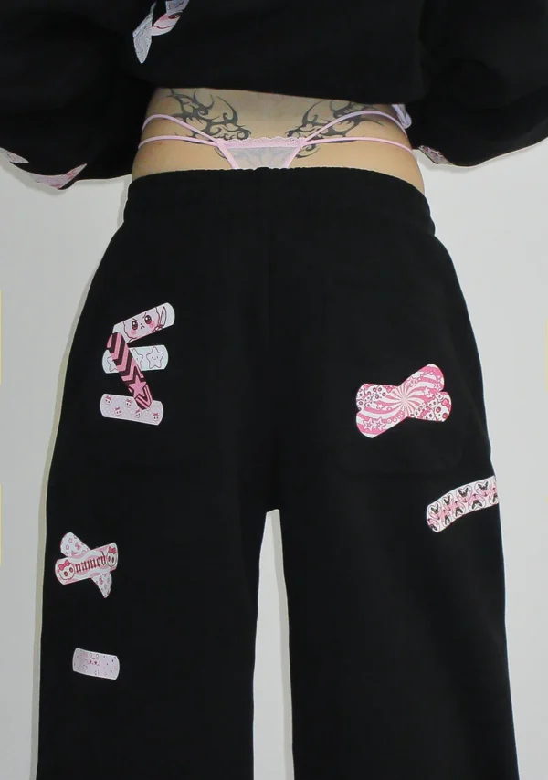 Stitch Teddy Oversized Sweatpants Black-5