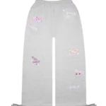 Stitch Teddy Oversized Sweatpants White Marl