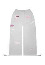 Stitch Teddy Oversized Sweatpants White Marl-5