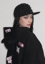 Stitch Teddy ZIP Hoodie Black-4