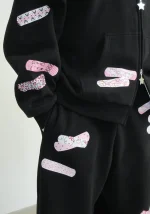 Stitch Teddy ZIP Hoodie Black-5