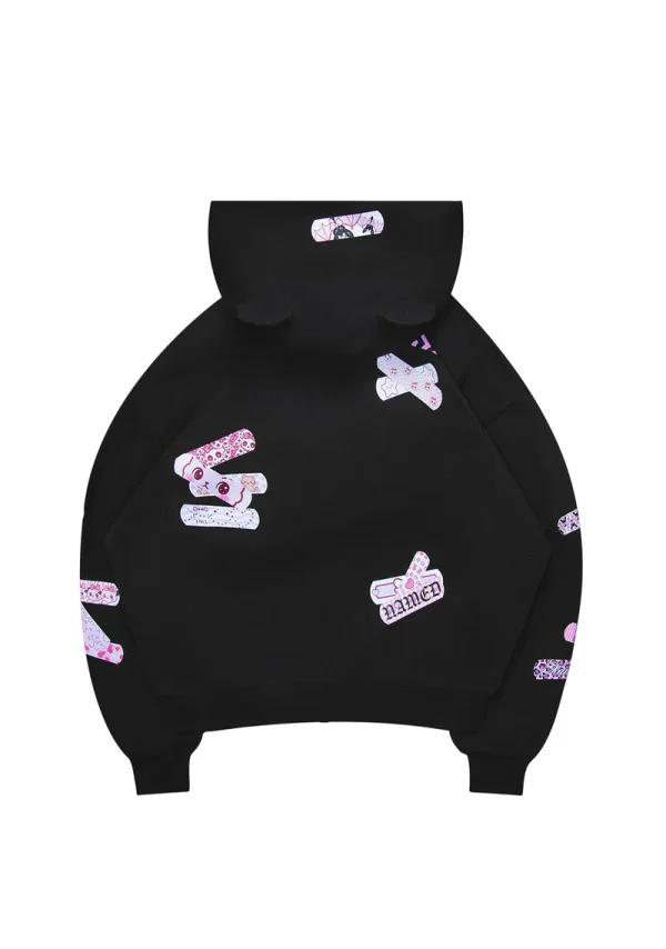 Stitch Teddy ZIP Hoodie Black-6