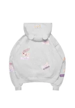 Stitch Teddy ZIP Hoodie White Marl-5