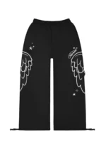 Stitch Wings Oversized Sweatpants Black (Detachable Wings)