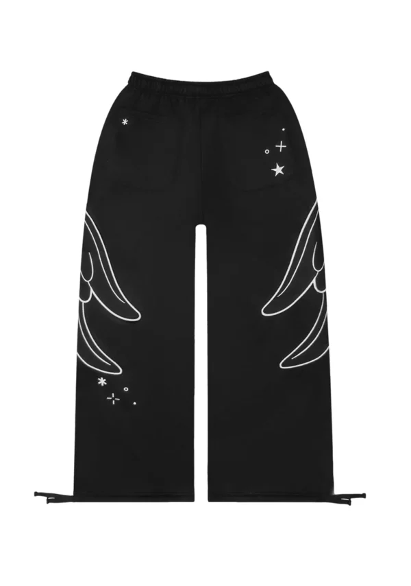 Stitch Wings Oversized Sweatpants Black (Detachable Wings)-7