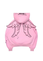 Stitch Wings Pullover Hoodie Baby Pink (Detachable Wings)-1