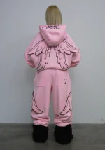 Stitch Wings Pullover Hoodie Baby Pink (Detachable Wings)-2