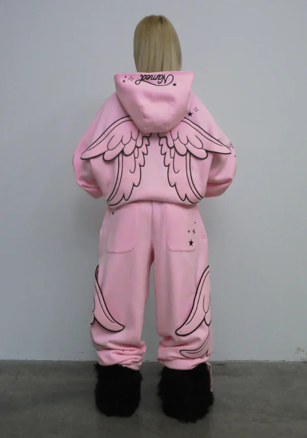 Stitch Wings Pullover Hoodie Baby Pink (Detachable Wings)-2